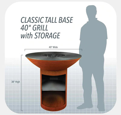 Arteflame Classic 40" Black Label - Tall Round Base With Storage 9