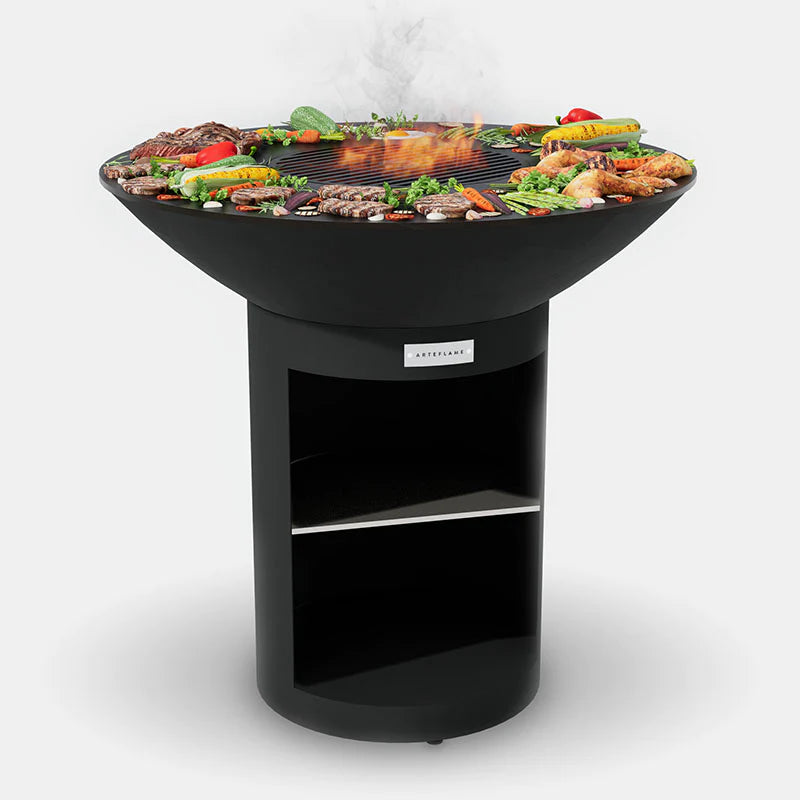 Arteflame Classic 40" Black Label - Tall Round Base With Storage 2