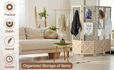 4 Panel Decorative Folding Room Divider 8