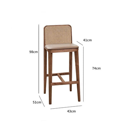 Retro Rattan Bar Chair Stool 9