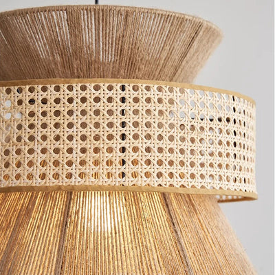 Pendant Woven Rattan Ceiling Chandelier 5