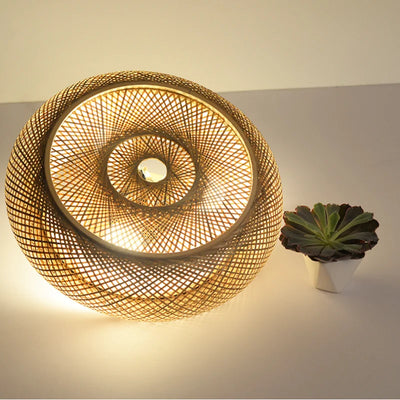 Bamboo Wicker Chandelier Ceiling Light 3