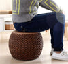 Round Wicker Rattan Accent Stool 13