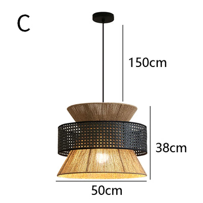 Pendant Woven Rattan Ceiling Chandelier 13