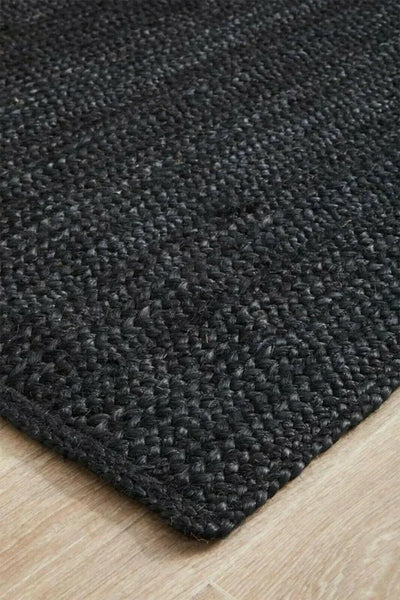 Black Double Sided Jute Rug Carpet 7