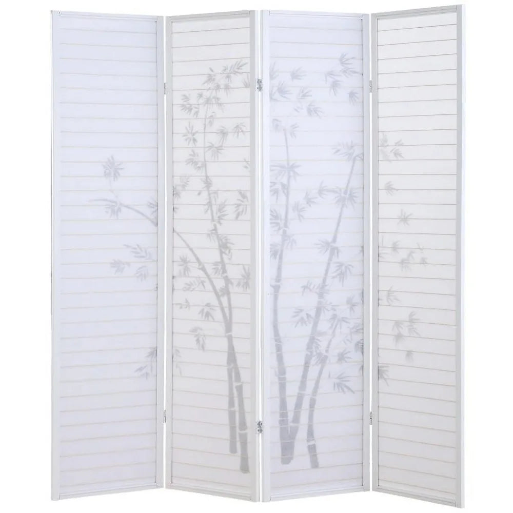 White Bamboo Room Divider 1