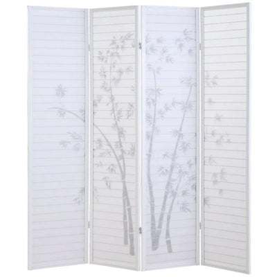 White Bamboo Room Divider 1