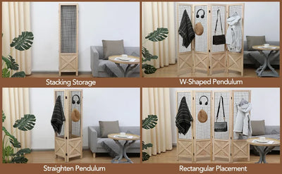 4 Panel Decorative Folding Room Divider 9