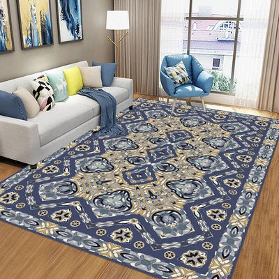 Living Room Blue Persian Carpet Rug 11