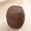 Round Wicker Rattan Accent Stool 6