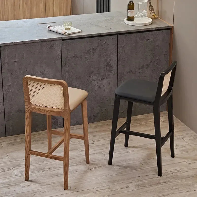 Retro Rattan Bar Chair Stool 1