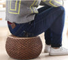 Round Wicker Rattan Accent Stool 12