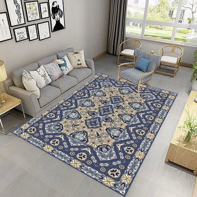 Living Room Blue Persian Carpet Rug 10