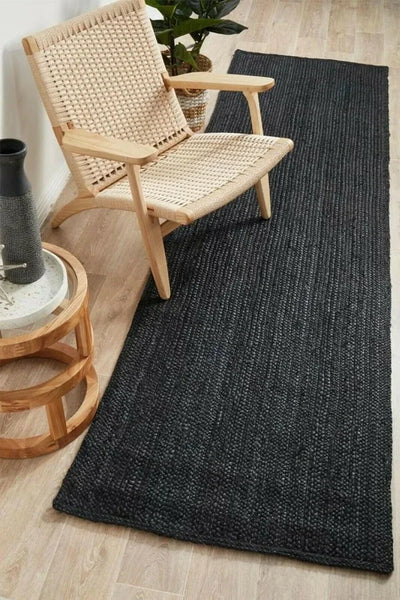 Black Double Sided Jute Rug Carpet 4