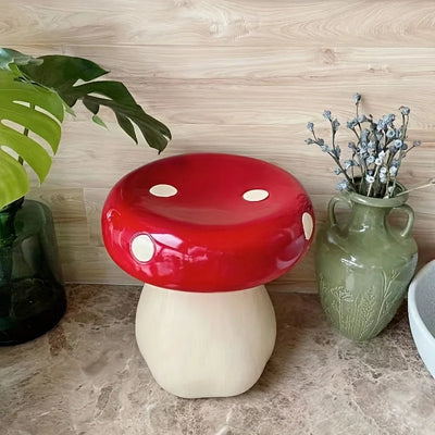 Red Mushroom Accent Stool 4