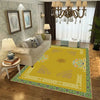 Living Room Yellow Velvet Carpet Rug 3