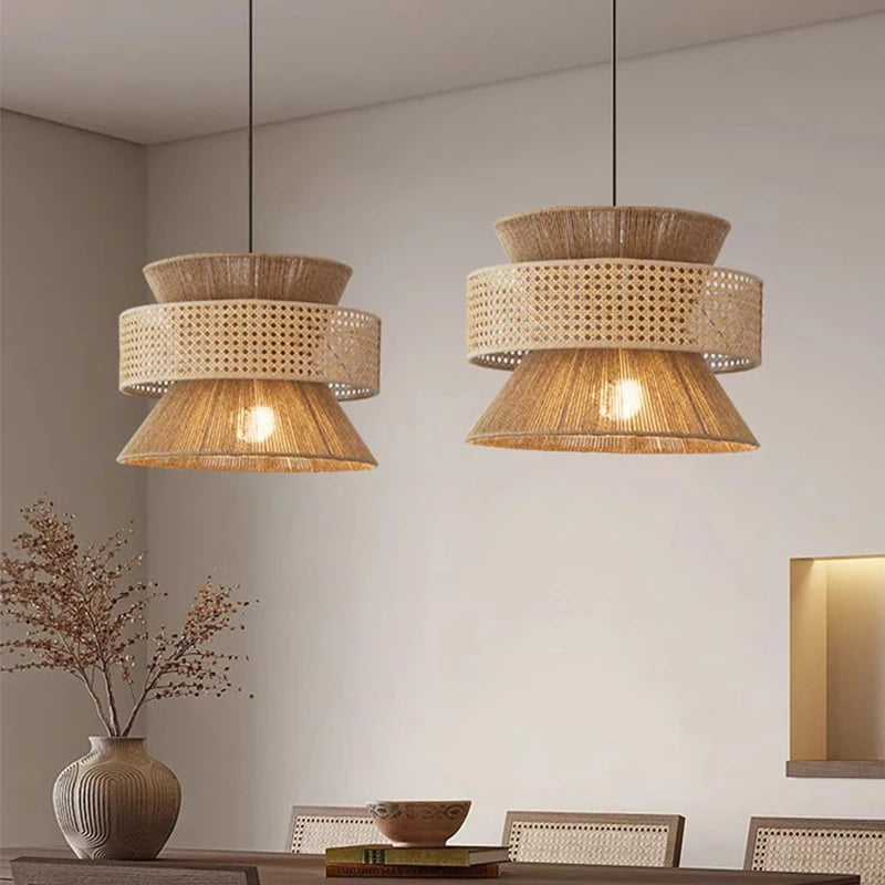 Pendant Woven Rattan Ceiling Chandelier 1