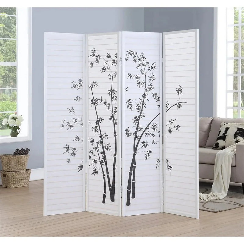 White Bamboo Room Divider 1