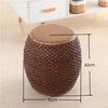 Round Wicker Rattan Accent Stool 8