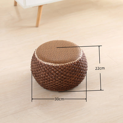 Round Wicker Rattan Accent Stool 9