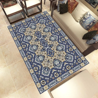 Living Room Blue Persian Carpet Rug 7