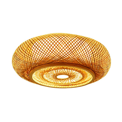 Bamboo Wicker Chandelier Ceiling Light 6