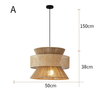 Pendant Woven Rattan Ceiling Chandelier 8