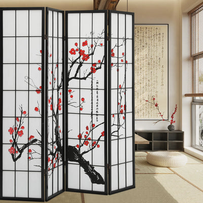 Japanese 4-Panel Screen Room Divider 2