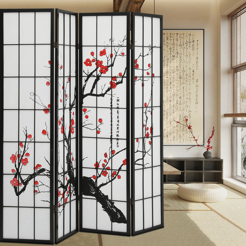 Japanese 4-Panel Screen Room Divider 1